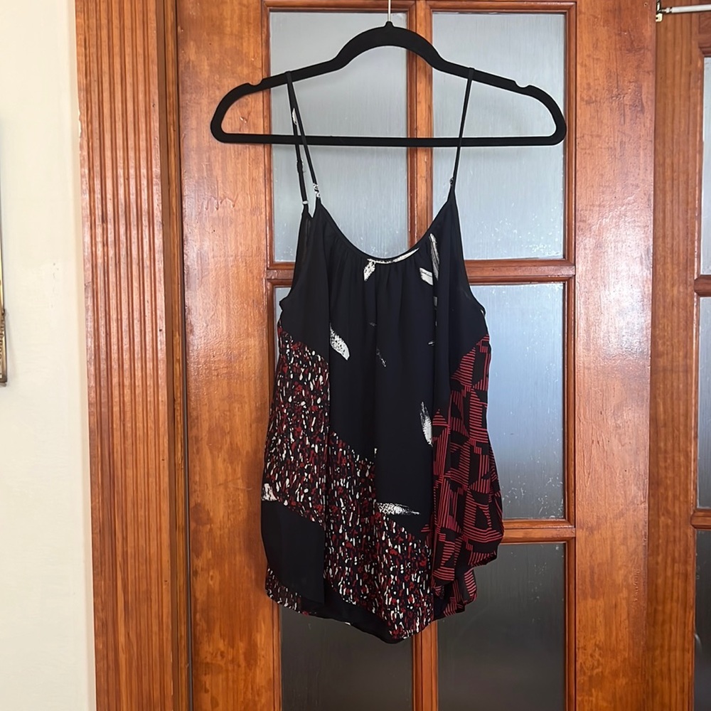 Red/white/blue/black multi Joie 100% silk top